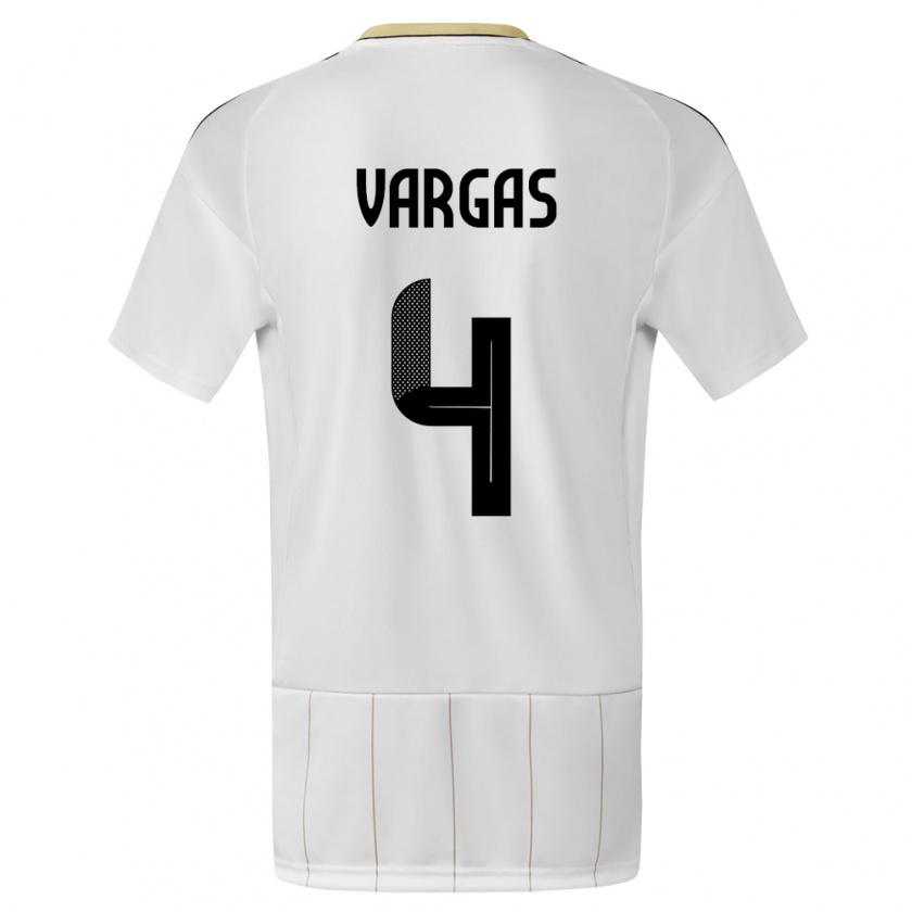 Kandiny Enfant Maillot Costa Rica Juan Pablo Vargas #4 Blanc Tenues Extérieur 24-26 T-Shirt