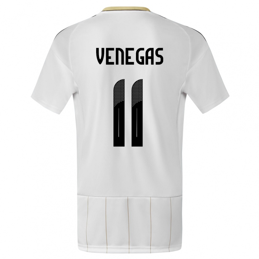 Kandiny Enfant Maillot Costa Rica Johan Venegas #11 Blanc Tenues Extérieur 24-26 T-Shirt