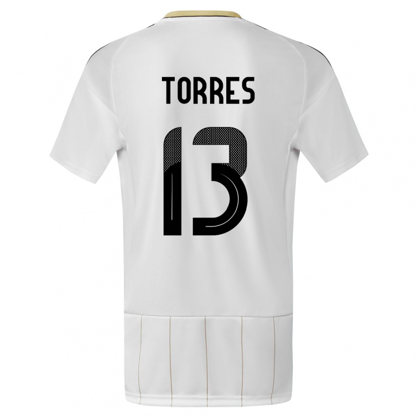 Kandiny Enfant Maillot Costa Rica Gerson Torres #13 Blanc Tenues Extérieur 24-26 T-Shirt