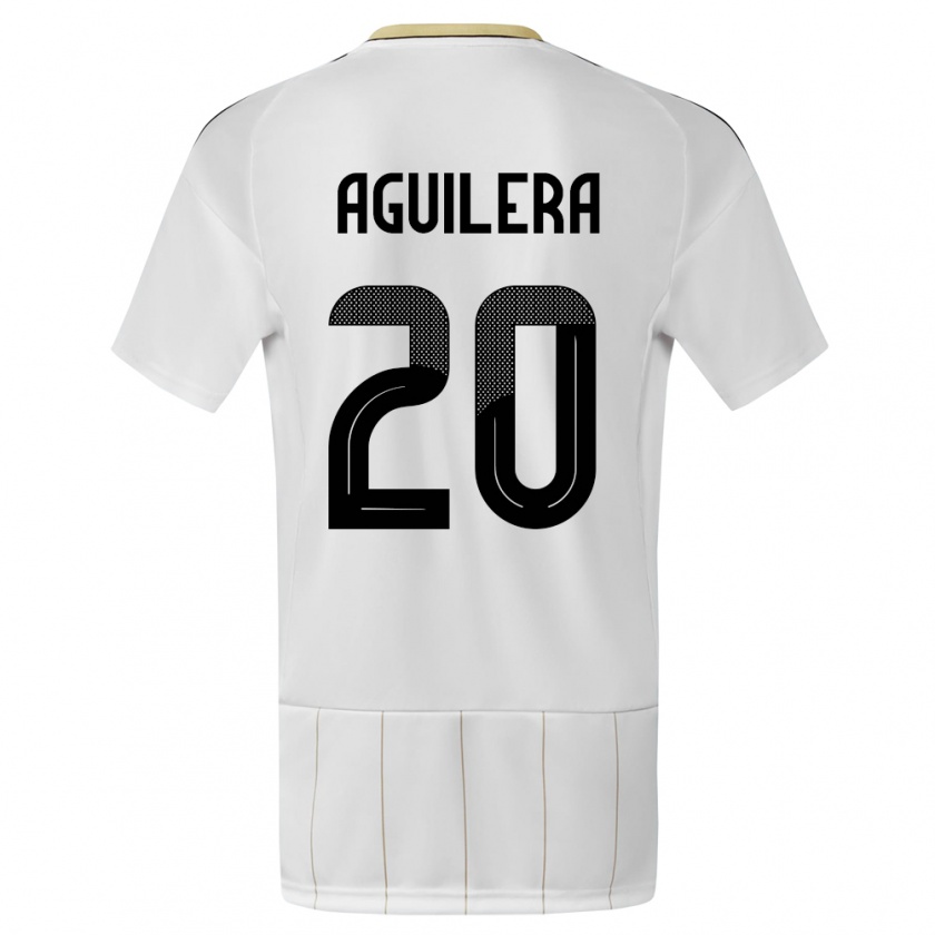 Kandiny Enfant Maillot Costa Rica Brandon Aguilera #20 Blanc Tenues Extérieur 24-26 T-Shirt