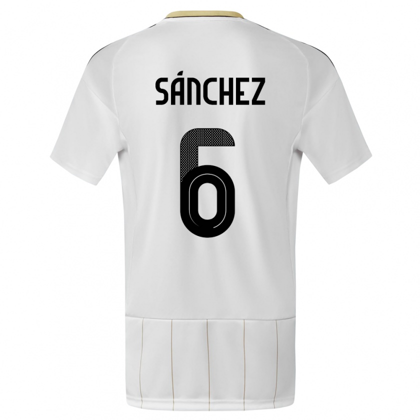 Kandiny Enfant Maillot Costa Rica Carol Sanchez #6 Blanc Tenues Extérieur 24-26 T-Shirt