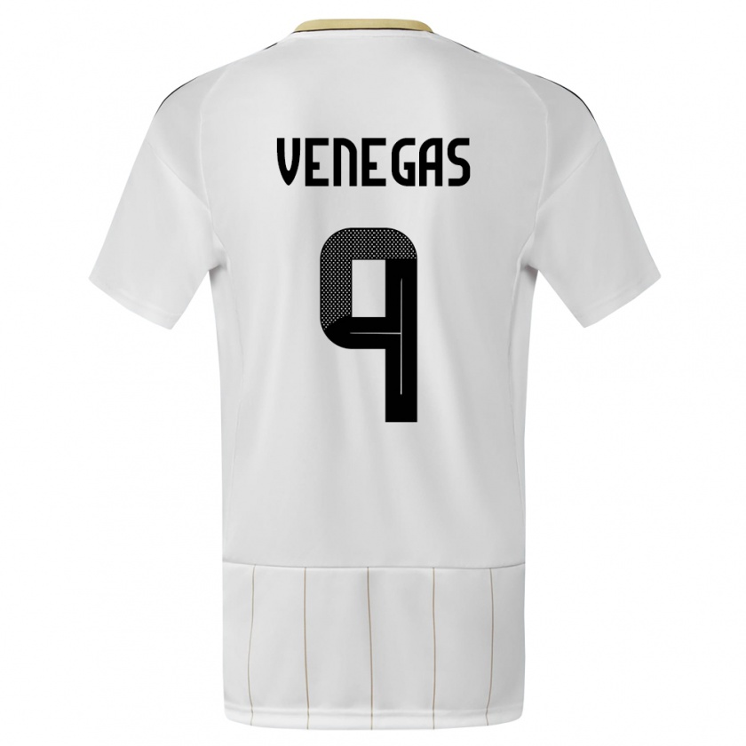 Kandiny Enfant Maillot Costa Rica Carolina Venegas #9 Blanc Tenues Extérieur 24-26 T-Shirt