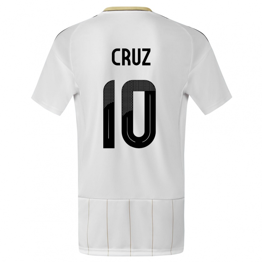 Kandiny Enfant Maillot Costa Rica Shirley Cruz #10 Blanc Tenues Extérieur 24-26 T-Shirt