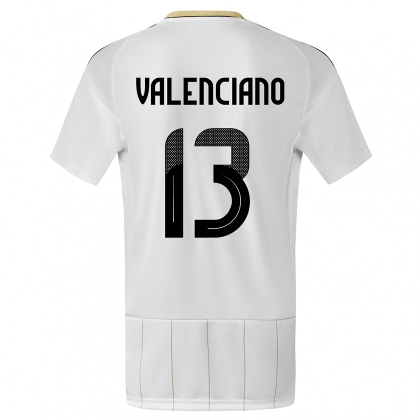 Kandiny Enfant Maillot Costa Rica Emilie Valenciano #13 Blanc Tenues Extérieur 24-26 T-Shirt