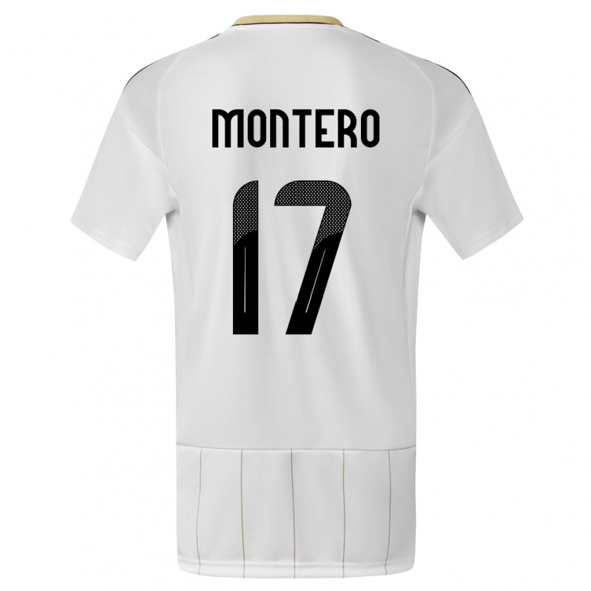 Kandiny Enfant Maillot Costa Rica Michelle Montero #17 Blanc Tenues Extérieur 24-26 T-Shirt