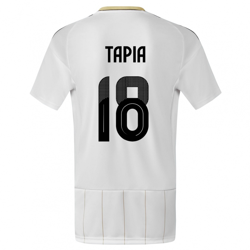 Kandiny Enfant Maillot Costa Rica Priscilla Tapia #18 Blanc Tenues Extérieur 24-26 T-Shirt