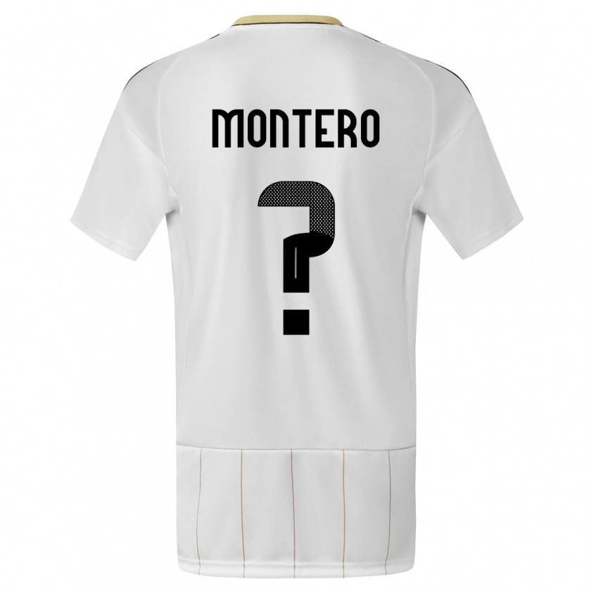 Kandiny Enfant Maillot Costa Rica Claudio Montero #0 Blanc Tenues Extérieur 24-26 T-Shirt