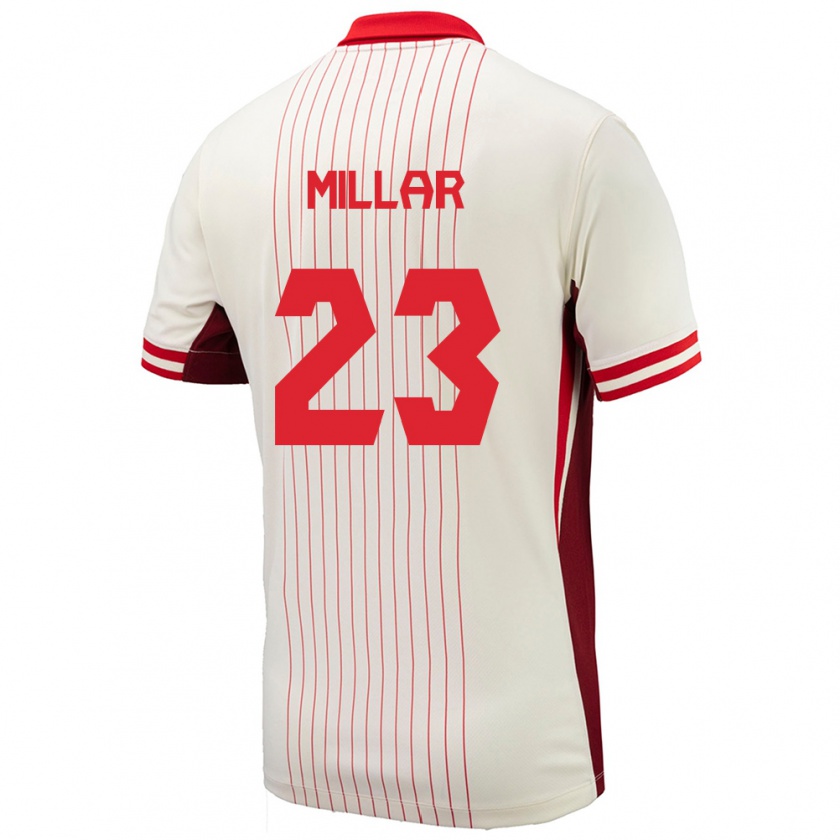 Kandiny Enfant Maillot Canada Liam Millar #23 Blanc Tenues Extérieur 24-26 T-Shirt