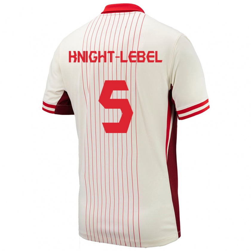 Kandiny Enfant Maillot Canada Jamie Knight-Lebel #5 Blanc Tenues Extérieur 24-26 T-Shirt