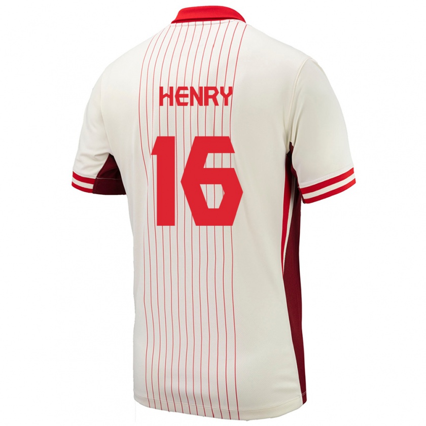 Kandiny Enfant Maillot Canada Maël Henry #16 Blanc Tenues Extérieur 24-26 T-Shirt