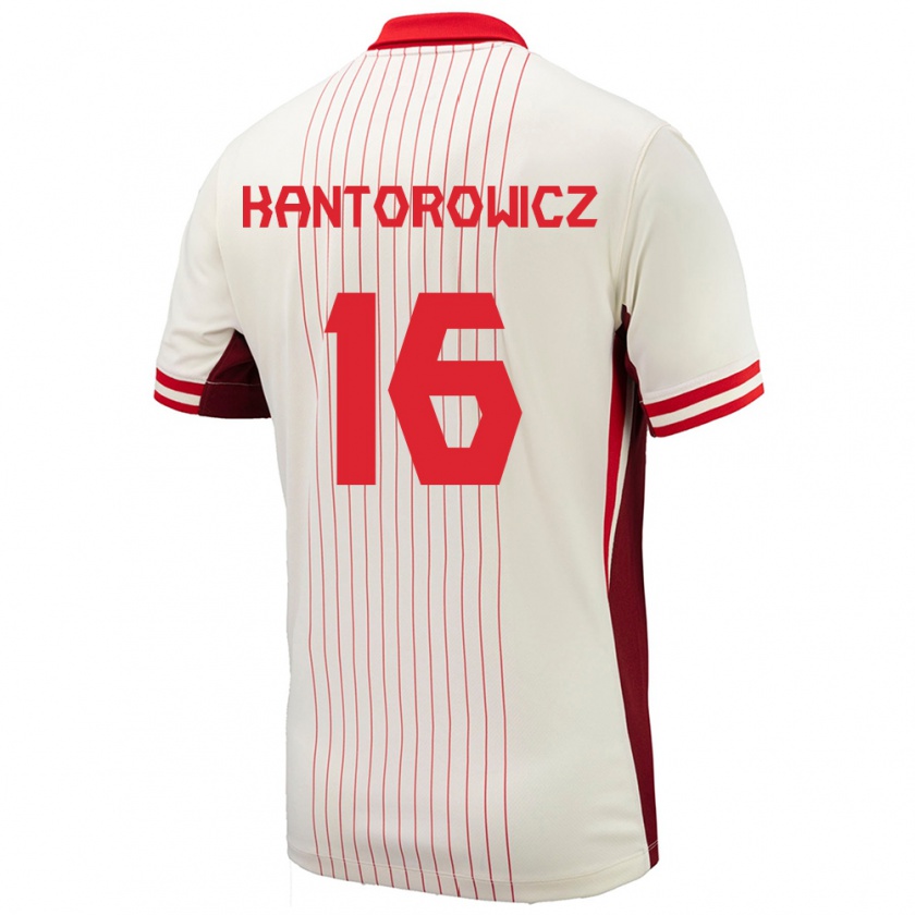 Kandiny Enfant Maillot Canada Dominic Kantorowicz #16 Blanc Tenues Extérieur 24-26 T-Shirt