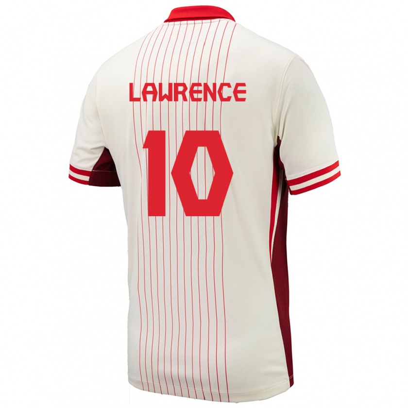 Kandiny Enfant Maillot Canada Ashley Lawrence #10 Blanc Tenues Extérieur 24-26 T-Shirt