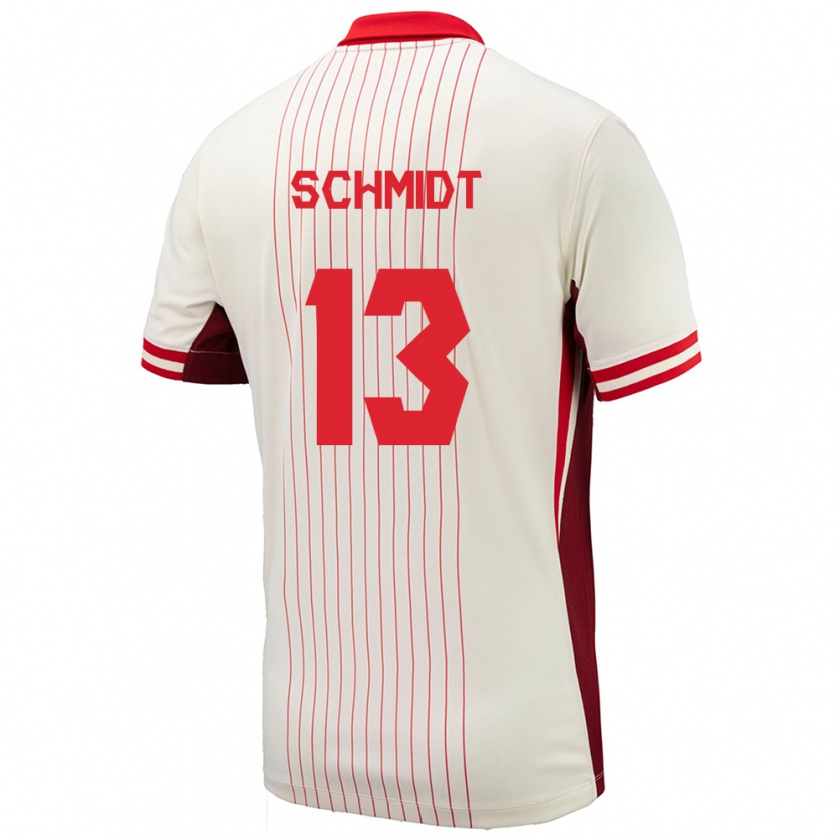 Kandiny Enfant Maillot Canada Sophie Schmidt #13 Blanc Tenues Extérieur 24-26 T-Shirt