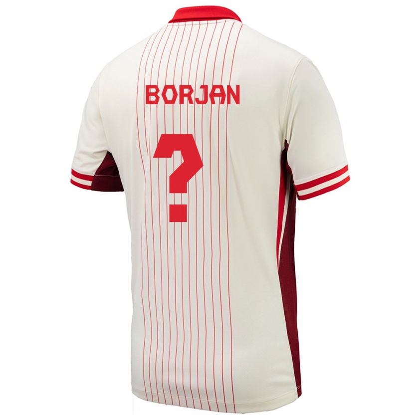 Kandiny Enfant Maillot Canada Nikola Borjan #0 Blanc Tenues Extérieur 24-26 T-Shirt