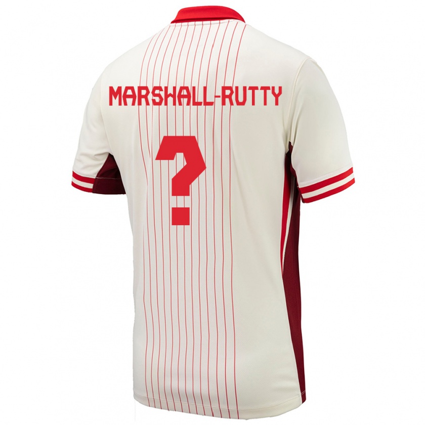 Kandiny Enfant Maillot Canada Jahkeele Marshall Rutty #0 Blanc Tenues Extérieur 24-26 T-Shirt