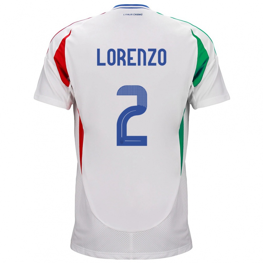 Kandiny Enfant Maillot Italie Giovanni Di Lorenzo #2 Blanc Tenues Extérieur 24-26 T-Shirt