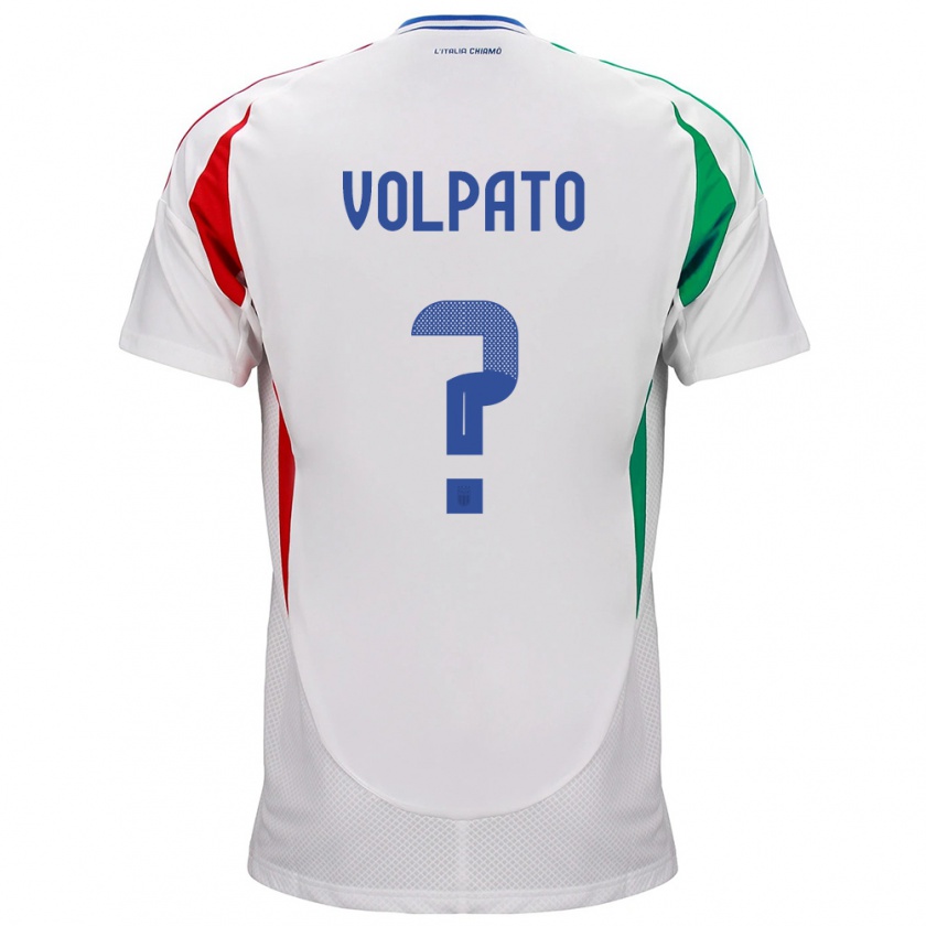 Kandiny Enfant Maillot Italie Cristian Volpato #0 Blanc Tenues Extérieur 24-26 T-Shirt