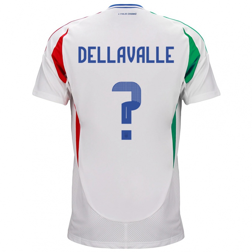 Kandiny Enfant Maillot Italie Alessandro Dellavalle #0 Blanc Tenues Extérieur 24-26 T-Shirt