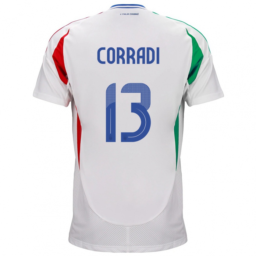 Kandiny Enfant Maillot Italie Christian Corradi #13 Blanc Tenues Extérieur 24-26 T-Shirt