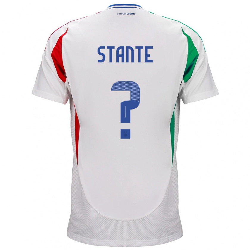 Kandiny Enfant Maillot Italie Francesco Stante #0 Blanc Tenues Extérieur 24-26 T-Shirt