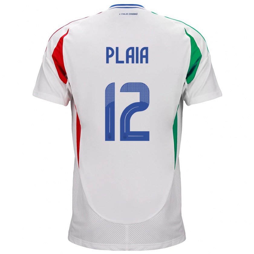 Kandiny Enfant Maillot Italie Francesco Plaia #12 Blanc Tenues Extérieur 24-26 T-Shirt