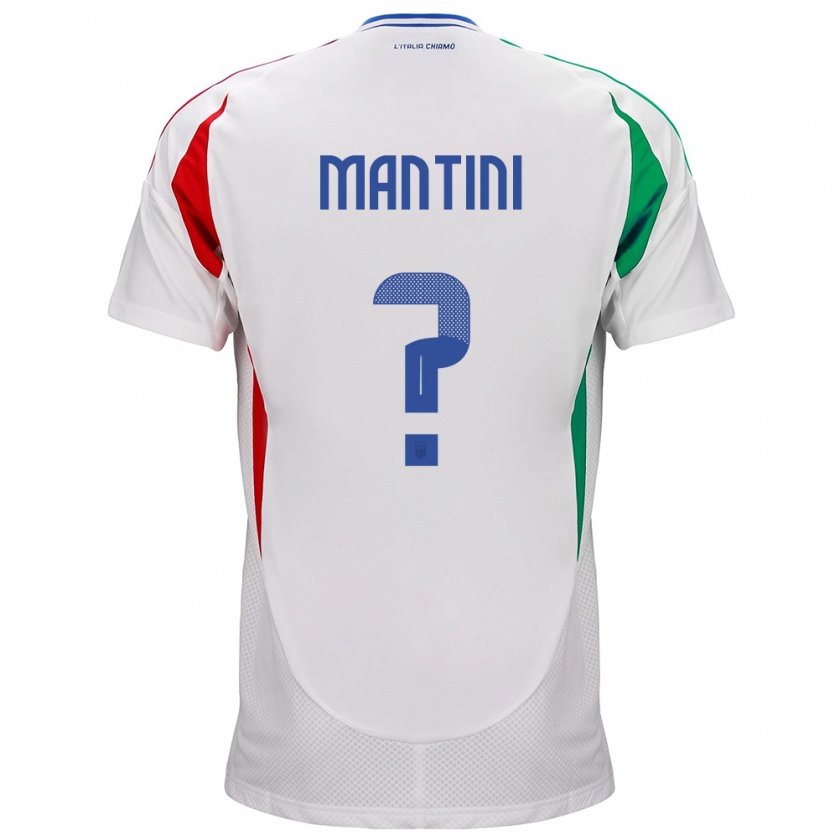 Kandiny Enfant Maillot Italie Matteo Mantini #0 Blanc Tenues Extérieur 24-26 T-Shirt