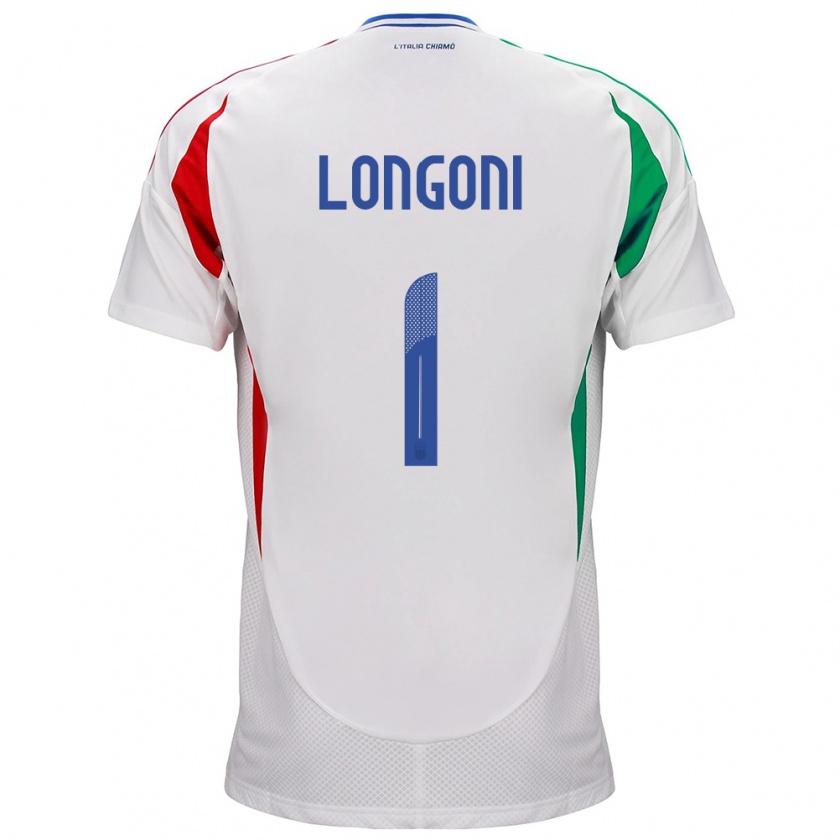 Kandiny Enfant Maillot Italie Alessandro Longoni #1 Blanc Tenues Extérieur 24-26 T-Shirt