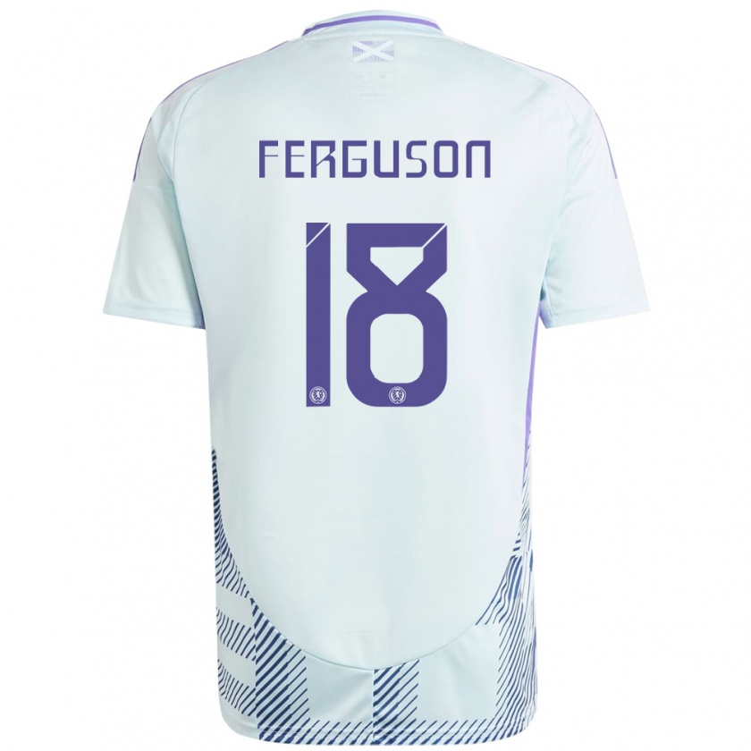 Kandiny Enfant Maillot Écosse Lewis Ferguson #18 Bleu Menthe Clair Tenues Extérieur 24-26 T-Shirt