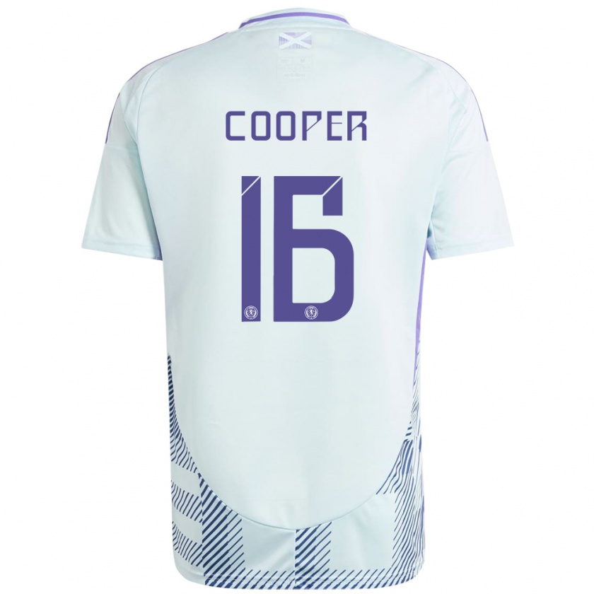 Kandiny Enfant Maillot Écosse Liam Cooper #16 Bleu Menthe Clair Tenues Extérieur 24-26 T-Shirt