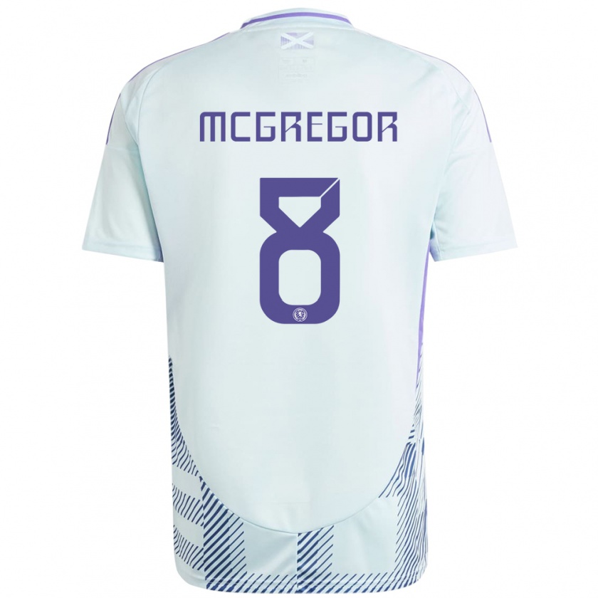 Kandiny Enfant Maillot Écosse Callum Mcgregor #8 Bleu Menthe Clair Tenues Extérieur 24-26 T-Shirt