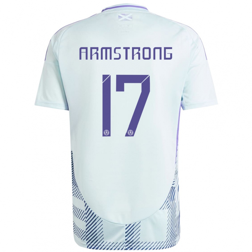 Kandiny Enfant Maillot Écosse Stuart Armstrong #17 Bleu Menthe Clair Tenues Extérieur 24-26 T-Shirt