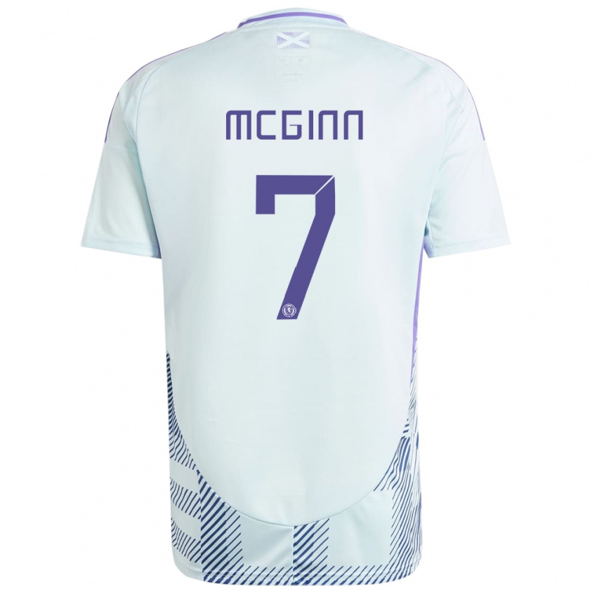 Kandiny Enfant Maillot Écosse John Mcginn #7 Bleu Menthe Clair Tenues Extérieur 24-26 T-Shirt