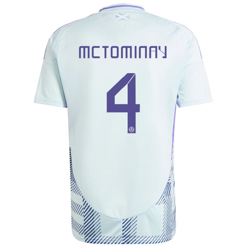 Kandiny Enfant Maillot Écosse Scott Mctominay #4 Bleu Menthe Clair Tenues Extérieur 24-26 T-Shirt