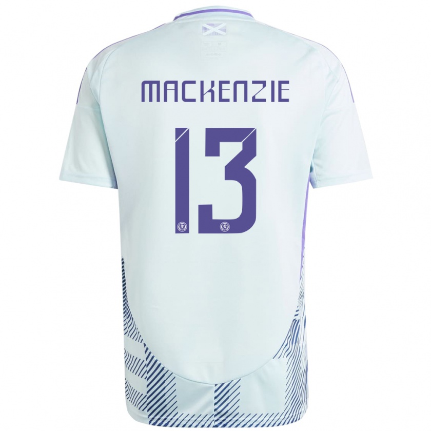 Kandiny Enfant Maillot Écosse Zander Mackenzie #13 Bleu Menthe Clair Tenues Extérieur 24-26 T-Shirt