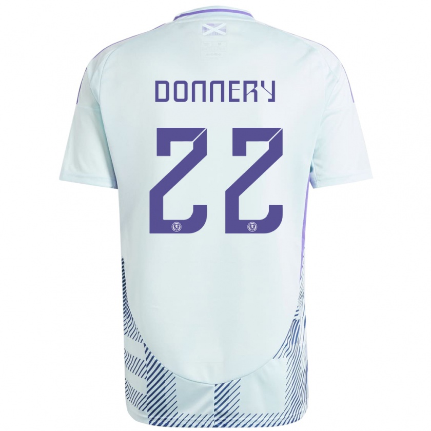 Kandiny Enfant Maillot Écosse Julian Donnery #22 Bleu Menthe Clair Tenues Extérieur 24-26 T-Shirt