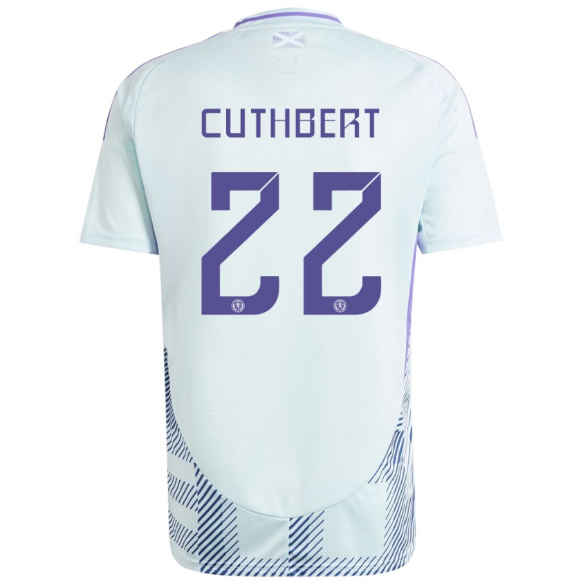 Kandiny Enfant Maillot Écosse Erin Cuthbert #22 Bleu Menthe Clair Tenues Extérieur 24-26 T-Shirt