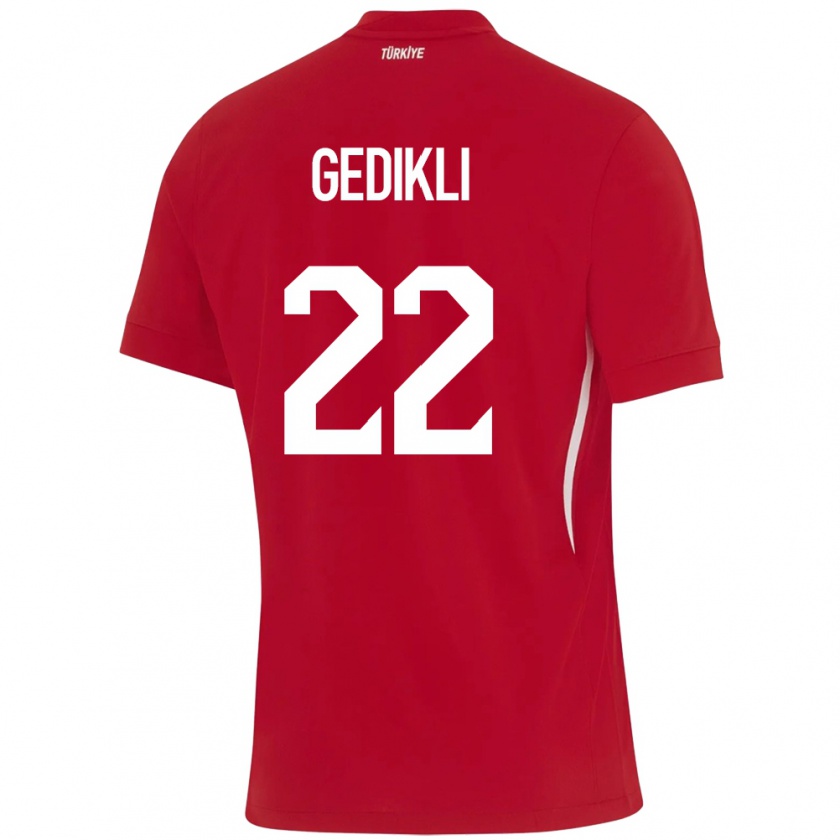 Kandiny Enfant Maillot Turquie Berkant Gedikli #22 Rouge Tenues Extérieur 24-26 T-Shirt