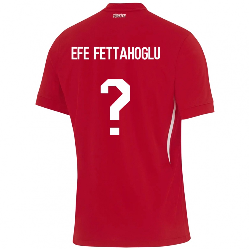 Kandiny Enfant Maillot Turquie Adnan Efe Fettahoğlu #0 Rouge Tenues Extérieur 24-26 T-Shirt