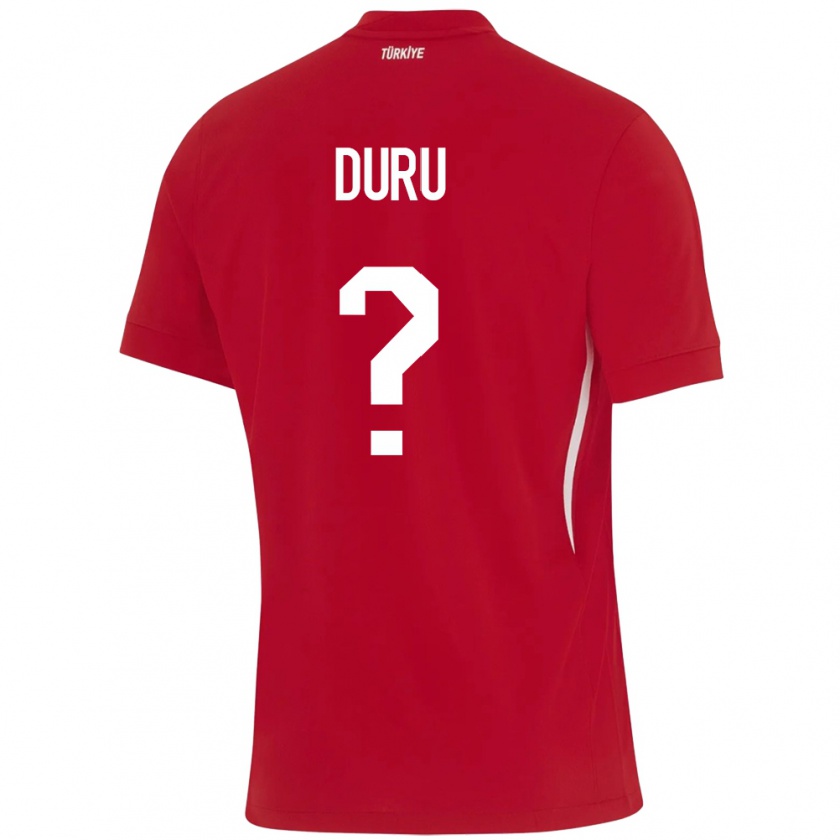 Kandiny Enfant Maillot Turquie Mustafa Duru #0 Rouge Tenues Extérieur 24-26 T-Shirt