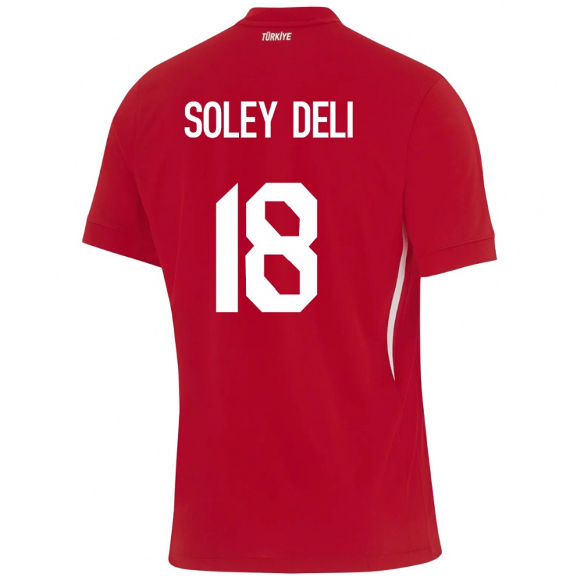 Kandiny Enfant Maillot Turquie Dilara Soley Deli #18 Rouge Tenues Extérieur 24-26 T-Shirt