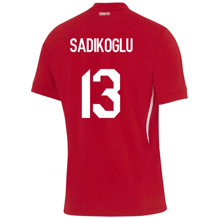 Kandiny Enfant Maillot Turquie Birgül Sadıkoğlu #13 Rouge Tenues Extérieur 24-26 T-Shirt