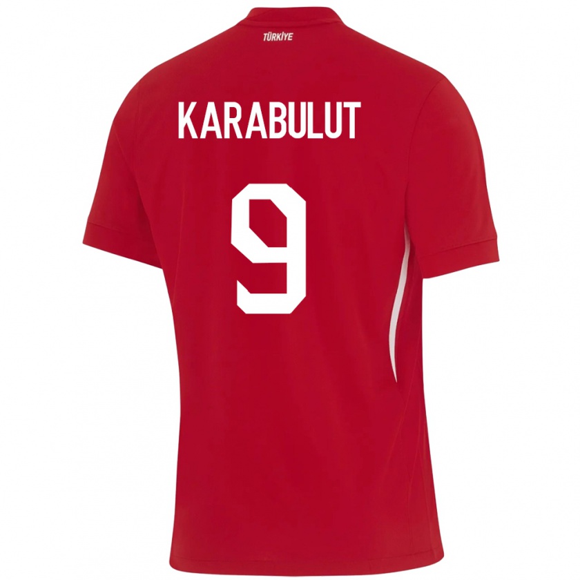 Kandiny Enfant Maillot Turquie Arzu Karabulut #9 Rouge Tenues Extérieur 24-26 T-Shirt