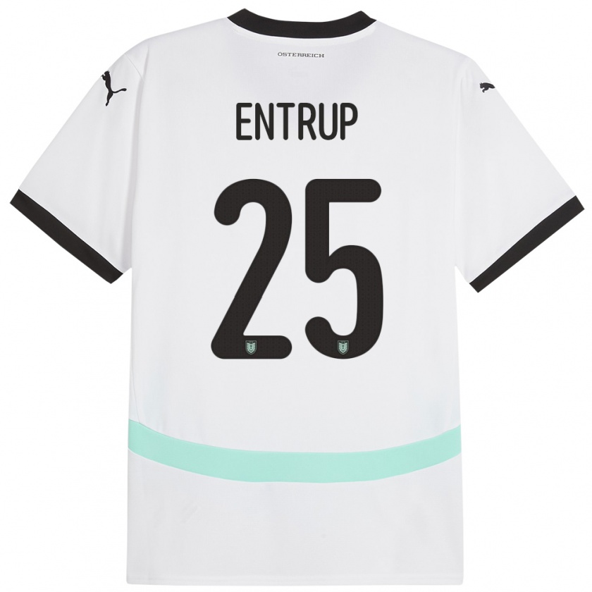 Kandiny Enfant Maillot Autriche Maximilian Entrup #25 Blanc Tenues Extérieur 24-26 T-Shirt