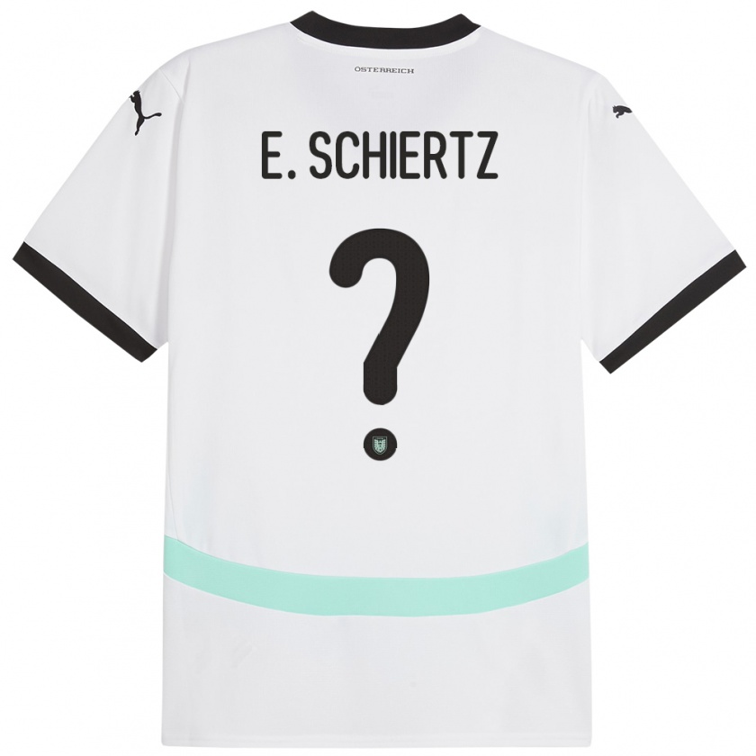 Kandiny Enfant Maillot Autriche Emilio Schiertz #0 Blanc Tenues Extérieur 24-26 T-Shirt