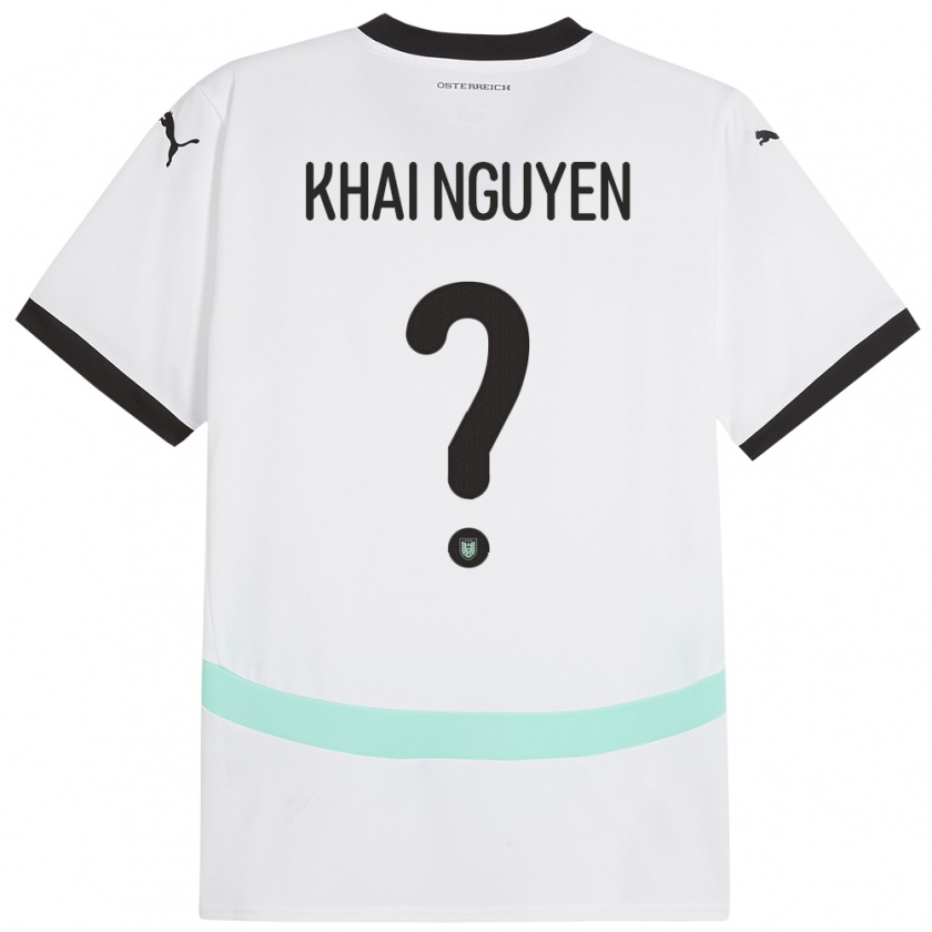 Kandiny Enfant Maillot Autriche Quoc Khai Nguyen #0 Blanc Tenues Extérieur 24-26 T-Shirt