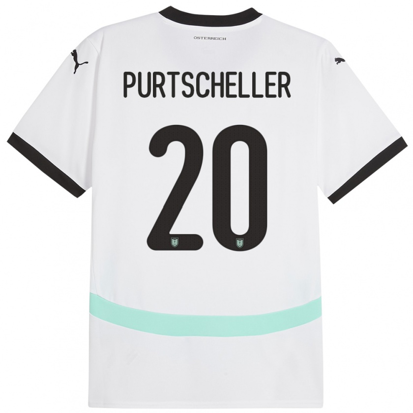 Kandiny Enfant Maillot Autriche Lilli Purtscheller #20 Blanc Tenues Extérieur 24-26 T-Shirt