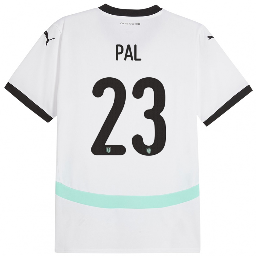 Kandiny Enfant Maillot Autriche Jasmin Pal #23 Blanc Tenues Extérieur 24-26 T-Shirt