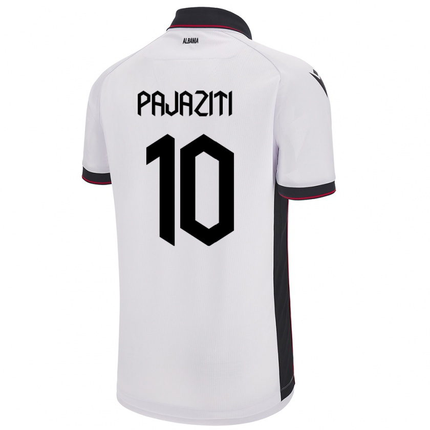 Kandiny Enfant Maillot Albanie Adrion Pajaziti #10 Blanc Tenues Extérieur 24-26 T-Shirt