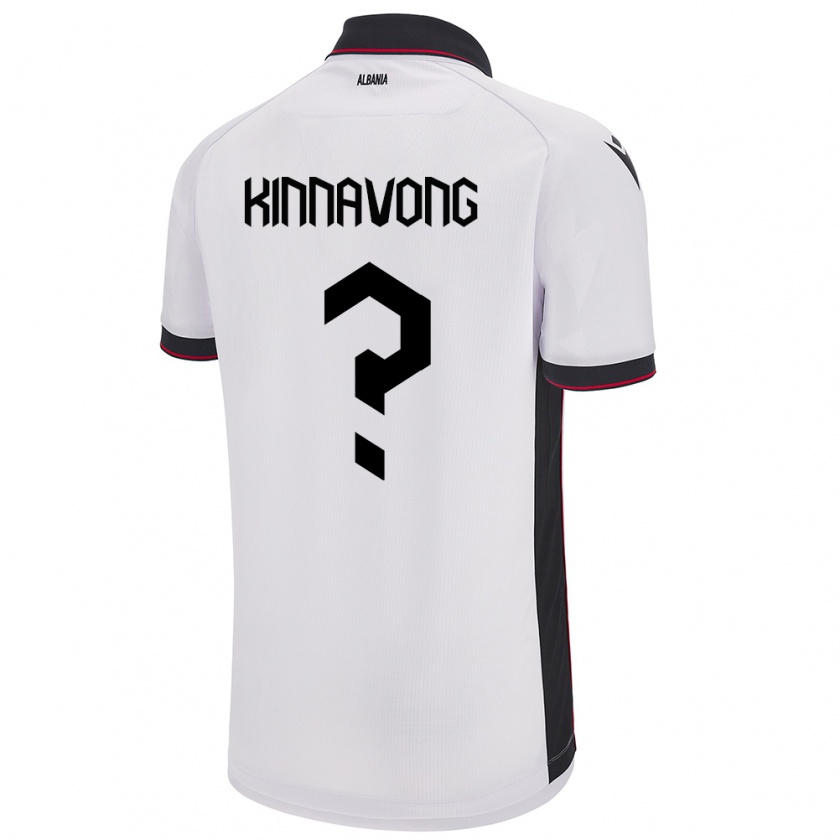 Kandiny Enfant Maillot Albanie Jordan Kinnavong #0 Blanc Tenues Extérieur 24-26 T-Shirt