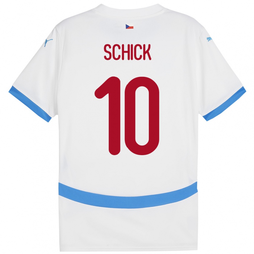 Kandiny Enfant Maillot Tchéquie Patrik Schick #10 Blanc Tenues Extérieur 24-26 T-Shirt